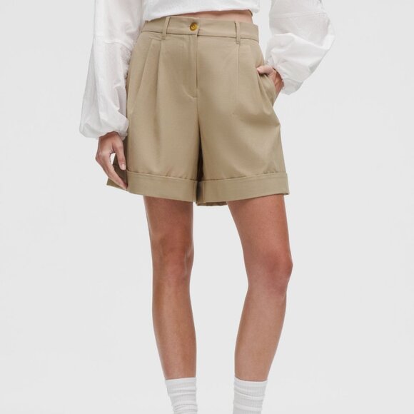 LuluLinen High-Rise Short 6" In Sheer Oak - Picture 1 of 5